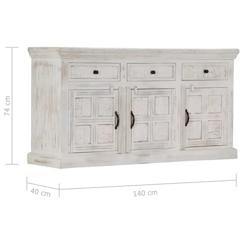 Elegante dressoir van massief mangohout voor een stijlvol interieur - 140 x 40 x 74 cm / 1 - Dressoirs & buffetkasten
