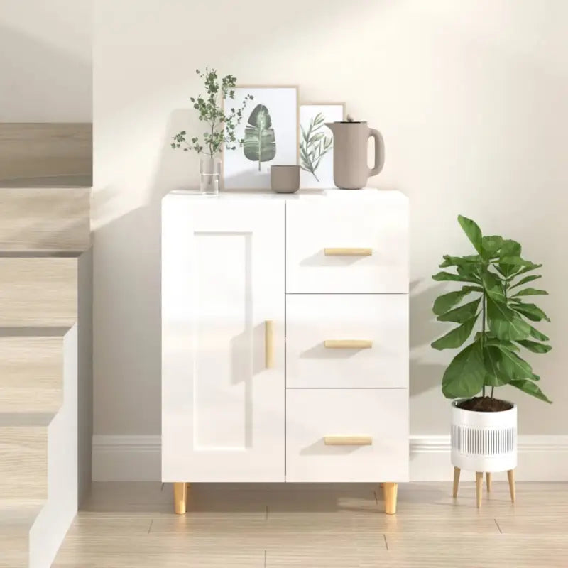 Elegante dressoirs van bewerkt hout met hoge kwaliteit en stabiliteit - Hoogglans wit / 1 - Dressoirs & buffetkasten