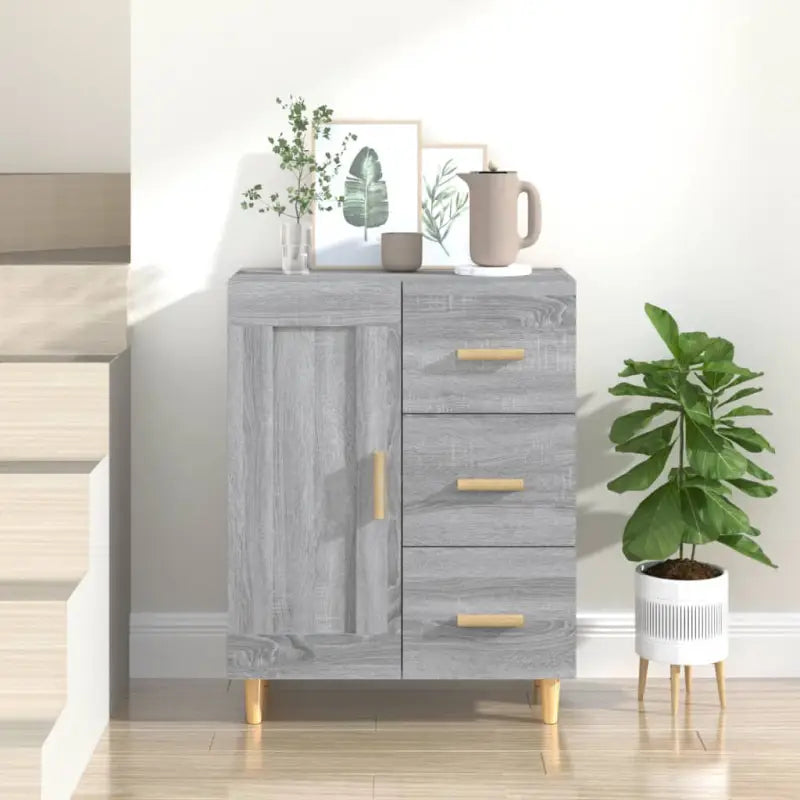Elegante dressoirs van bewerkt hout met hoge kwaliteit en stabiliteit - Grijs sonoma / 1 - Dressoirs & buffetkasten