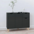 Elegante dressoirs van bewerkt hout met klassieke uitstraling - Hoogglans zwart / 1 - Dressoirs & buffetkasten