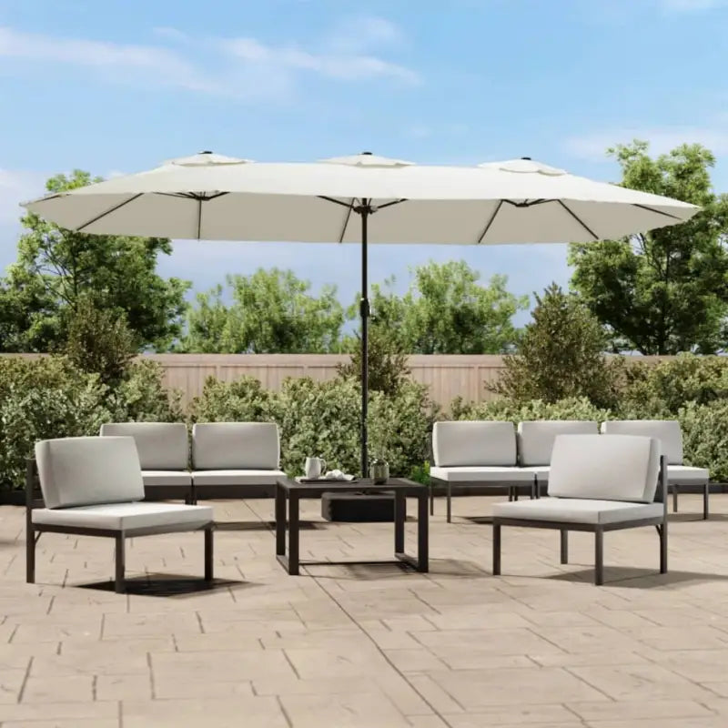 Elegante dubbele parasol voor schaduw en uv-bescherming - Wit / 1 - Parasols en zonneschermen