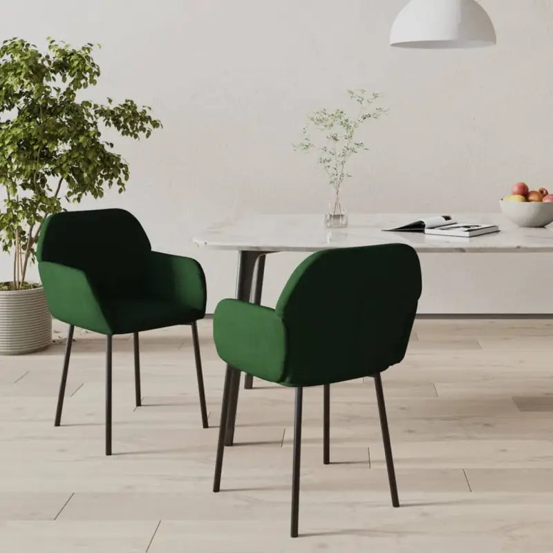 Elegante eetkamerstoelen met luxe fluweel voor comfort en stijl - Donkergroen / 2 - Eetkamerstoelen