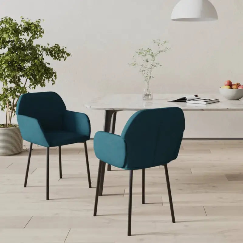 Elegante eetkamerstoelen met luxe fluweel voor comfort en stijl - Blauw / 2 - Eetkamerstoelen