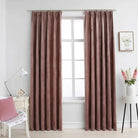 Elegante fluwelen gordijnen met metalen haken en snelle levering bevat - Antiekroze / 140 x 225 cm / 2 - Gordijnen &