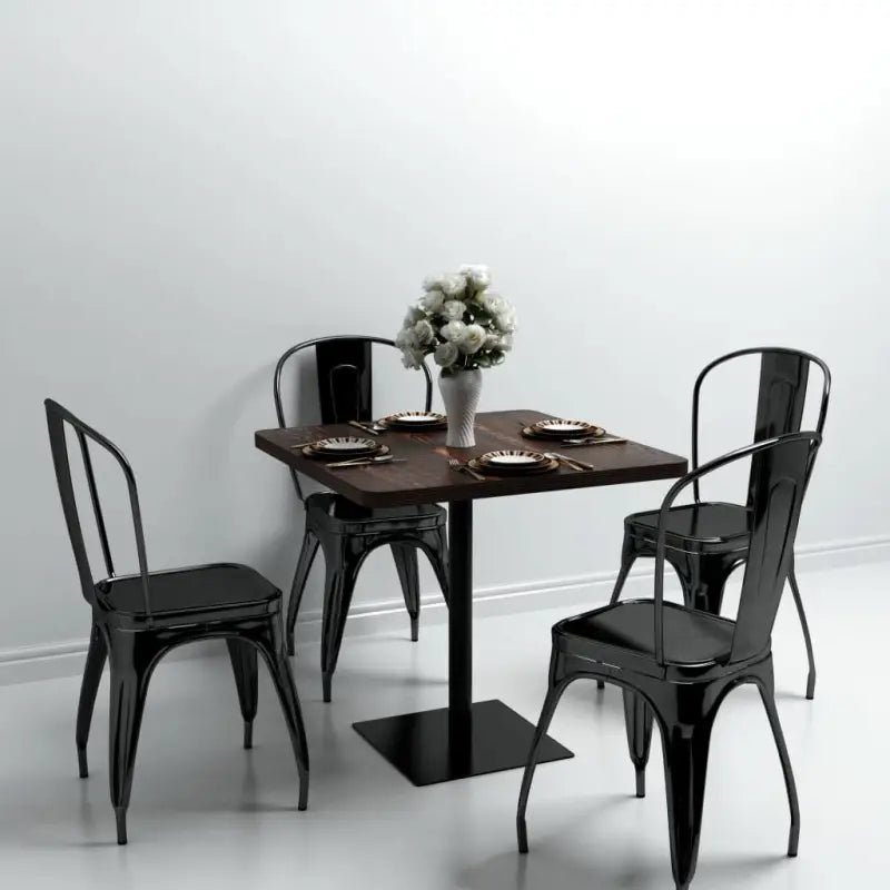 Elegante Franse Bistro Tafel voor een romantische sfeer - Donker essen / 80 x 80 x 75 cm / 1 - Eettafels