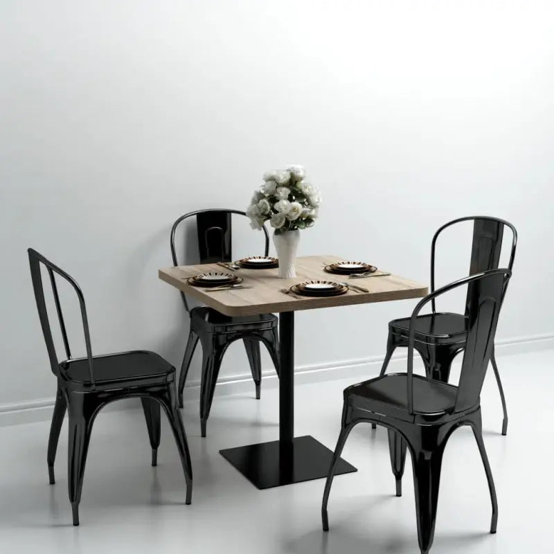 Elegante Franse Bistro Tafel voor een romantische sfeer - Eiken / 80 x 80 x 75 cm / 1 - Eettafels