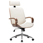 Elegante gebogen houten bureaustoel voor een modern interieur - Crème en bruin / 1 - Bureaustoelen