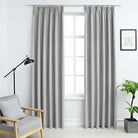 Elegante gordijnen met metalen haken inclusief levering voor woonkamer en slaapkamer - Grijs / 140 x 245 cm / 2