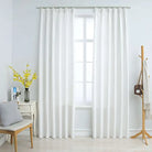 Elegante gordijnen met metalen haken inclusief levering voor woonkamer en slaapkamer - Gebroken wit / 140 x 245 cm / 2