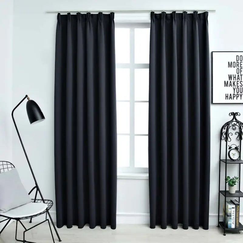 Elegante gordijnen met metalen haken inclusief levering voor privacy en stijl - Antraciet / 140 x 245 cm / 1