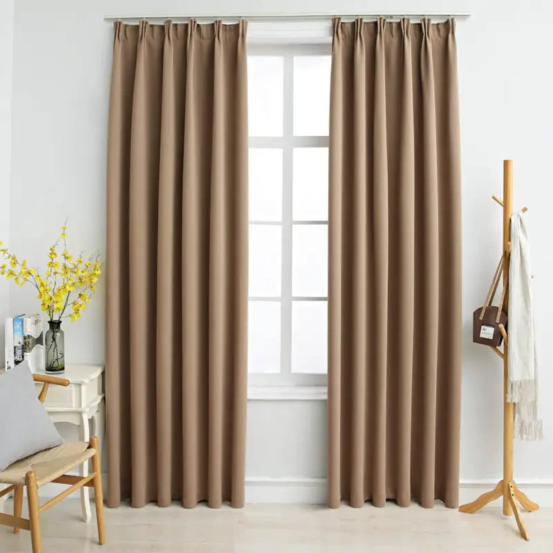 Elegante gordijnen met metalen haken inclusief levering voor privacy en stijl - Taupe / 140 x 225 cm / 1 - Gordijnen &