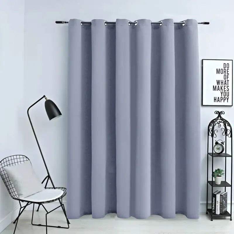 Elegante gordijnen met metalen ringen voor privacy en lichtblocking - Grijs / 1 - Gordijnen & vitrages