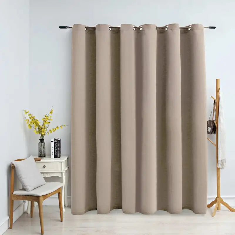 Elegante gordijnen met metalen ringen voor privacy en lichtblocking - Beige / 1 - Gordijnen & vitrages