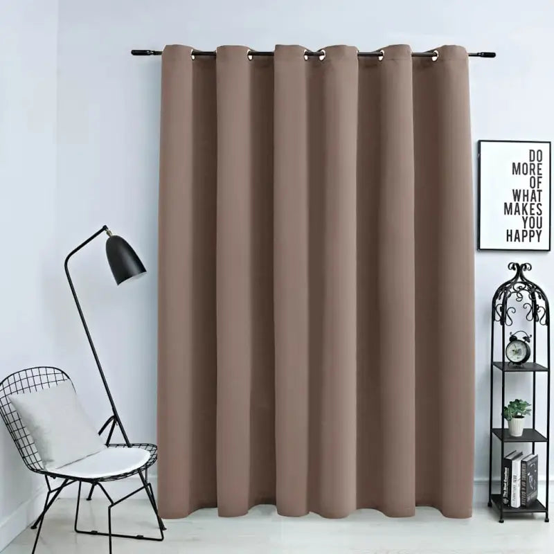 Elegante gordijnen met metalen ringen voor privacy en lichtblocking - Taupe / 1 - Gordijnen & vitrages