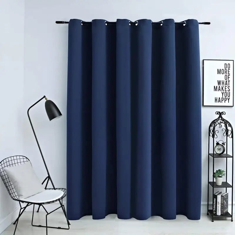 Elegante gordijnen met metalen ringen voor privacy en lichtblocking - Blauw / 1 - Gordijnen & vitrages