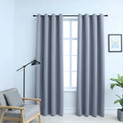 Elegante gordijnen met metalen ringen voor privacy en lichtblokkering levering bevat - Grijs / 140 x 175 cm / 1