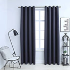 Elegante gordijnen met metalen ringen voor privacy en lichtblokkering levering bevat - Antraciet / 140 x 225 cm / 1