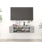 Elegante hangend tv-meubel van bewerkt hout met opbergruimte - Betongrijs / 1 - Tv-meubels