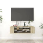 Elegante hangend tv-meubel van bewerkt hout met opbergruimte - Sonoma eiken / 1 - Tv-meubels