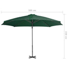 Elegante hangende parasol met aluminium paal voor schaduw en UV-bescherming - Parasols en zonneschermen