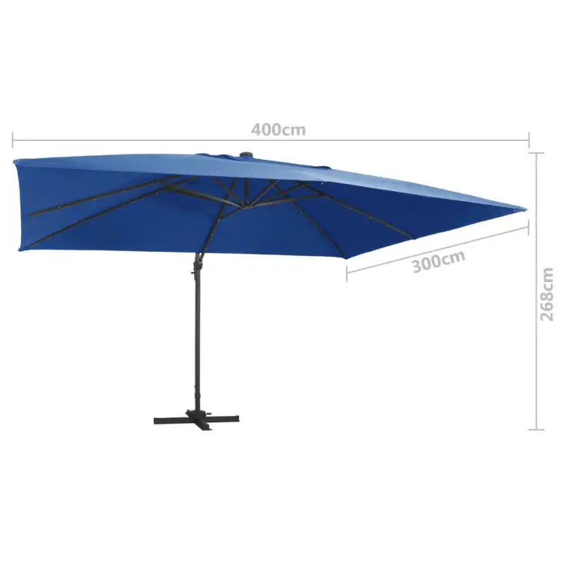 Elegante hangende parasol met gepoedercoat aluminium en aluminium paal - Parasols en zonneschermen