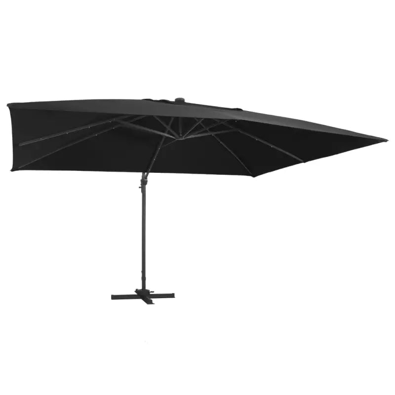 Elegante hangende parasol met gepoedercoat aluminium en aluminium paal - Zwart / 400 x 300 cm (7 x 5 cm) / 1 - Parasols
