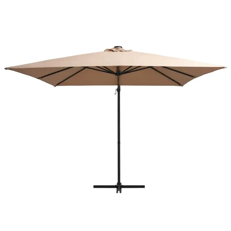 Elegante hangende parasol met LED-verlichting en stalen paal voor zorg ervoor tijdens zware regenval - Parasols