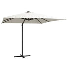Elegante hangende parasol met LED-verlichting en stalen paal voor zorg ervoor tijdens zware regenval - Zand / 250 x 250