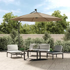 Elegante hangende parasol met LED-verlichting voor schaduw en UV-bescherming - Taupe / 300 cm / 1 - Parasols