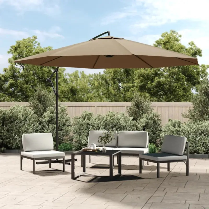 Elegante hangende parasol met metalen paal voor schaduw en UV-bescherming - Taupe / 1 - Parasols en zonneschermen