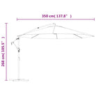 Elegante hangende parasol met metalen paal voor schaduw en UV-bescherming - Parasols en zonneschermen
