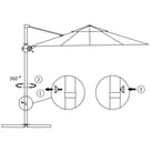 Elegante hangende parasol met stalen paal voor schaduw en UV-bescherming - Parasols en zonneschermen