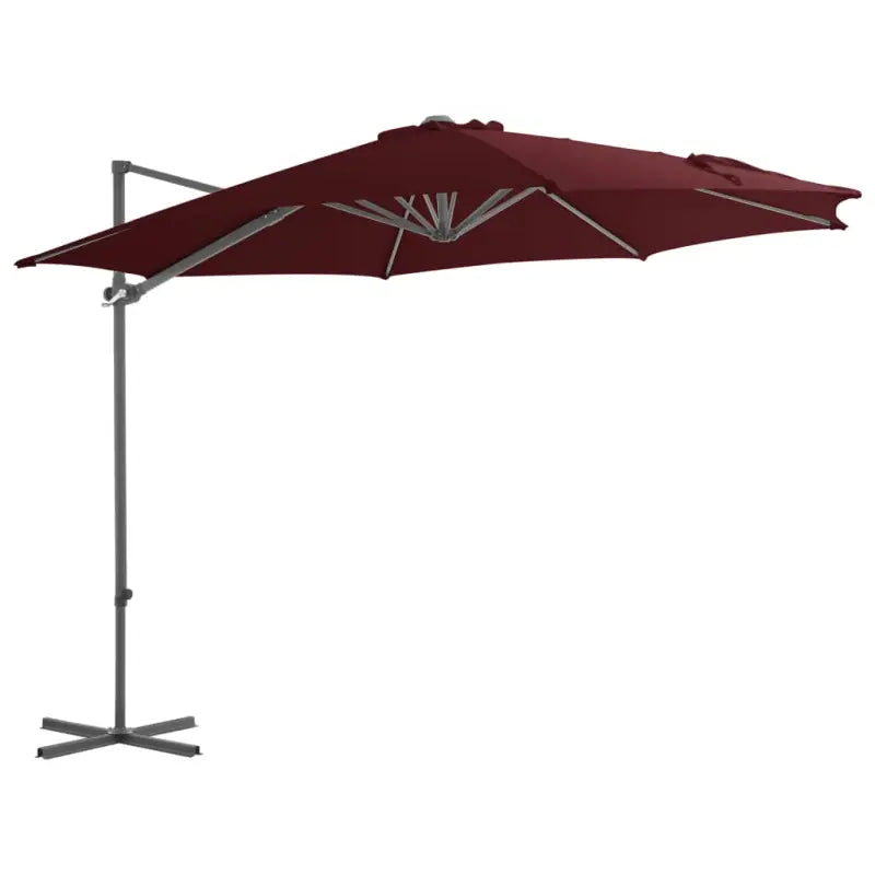Elegante hangende parasol met stalen paal voor schaduw en UV-bescherming - Rood / 300 x 255 cm / 1 - Parasols