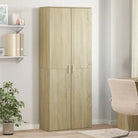 Elegante hoge kast van bewerkt hout die gemakkelijk schoon te maken - Sonoma eiken / 1 - Opbergkasten & lockerkasten