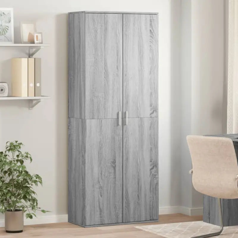 Elegante hoge kast van bewerkt hout die gemakkelijk schoon te maken - Grijs sonoma / 1 - Opbergkasten & lockerkasten