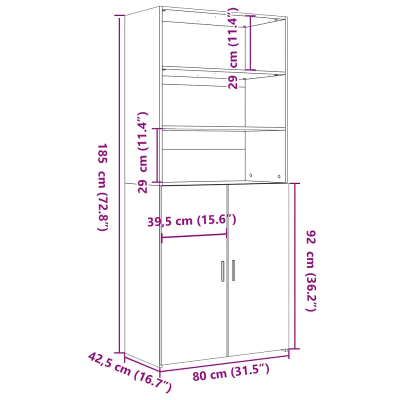 Elegante hoge kast van bewerkt hout voor een stijlvolle interieur uitstraling - Dressoirs & buffetkasten