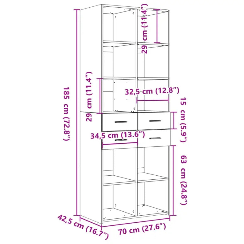 Elegante hoge kast van bewerkt hout voor jouw bestaande interieur - Dressoirs & buffetkasten
