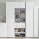 Elegante hoge kast van bewerkt hout voor jouw bestaande interieur - Wit / 1 - Dressoirs & buffetkasten