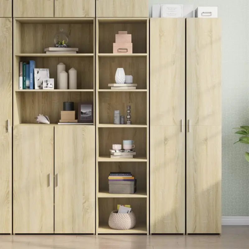 Elegante hoge kast voor bestaande interieur makkelijk schoon te houden - Sonoma eiken / 1 - Dressoirs & buffetkasten