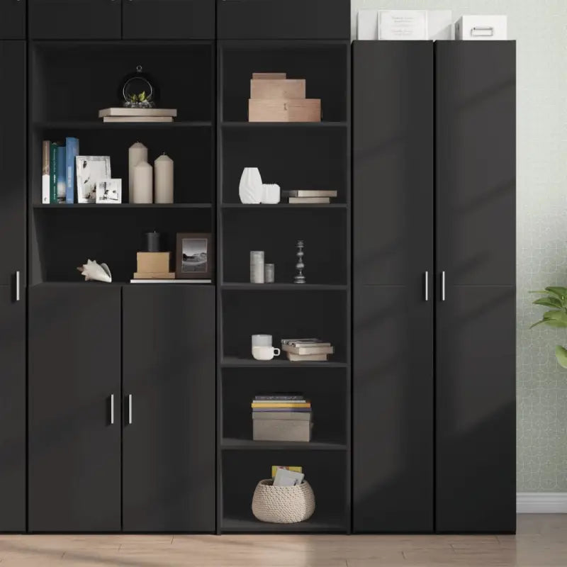 Elegante hoge kast voor je bestaande interieur gemakkelijk schoon te maken - Zwart / 1 - Dressoirs & buffetkasten
