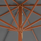 Elegante houten parasol met UV-bescherming en stevige houten paal - Parasols en zonneschermen