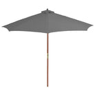 Elegante houten parasol met UV-bescherming en stevige houten paal - Parasols en zonneschermen