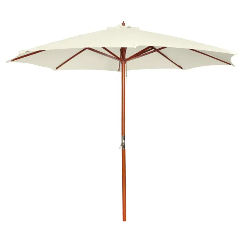 Elegante houten parasol met UV-bescherming en stevige houten paal - Zandwit / 1 - Parasols en zonneschermen