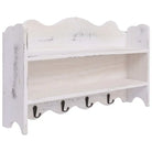 Elegante Houten Wandkapstok voor een Decoratieve Hal - Wit / 50 x 10 x 30 cm / 1 - Kapstokken
