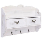Elegante Houten Wandkapstok voor een Decoratieve Hal - Wit / 50 x 10 x 34 cm / 1 - Kapstokken