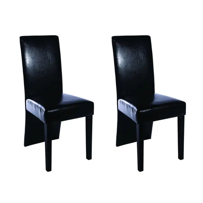 Elegante kunstlederen eetkamerstoelen met tijdloos design - Zwart / 2 - Eetkamerstoelen