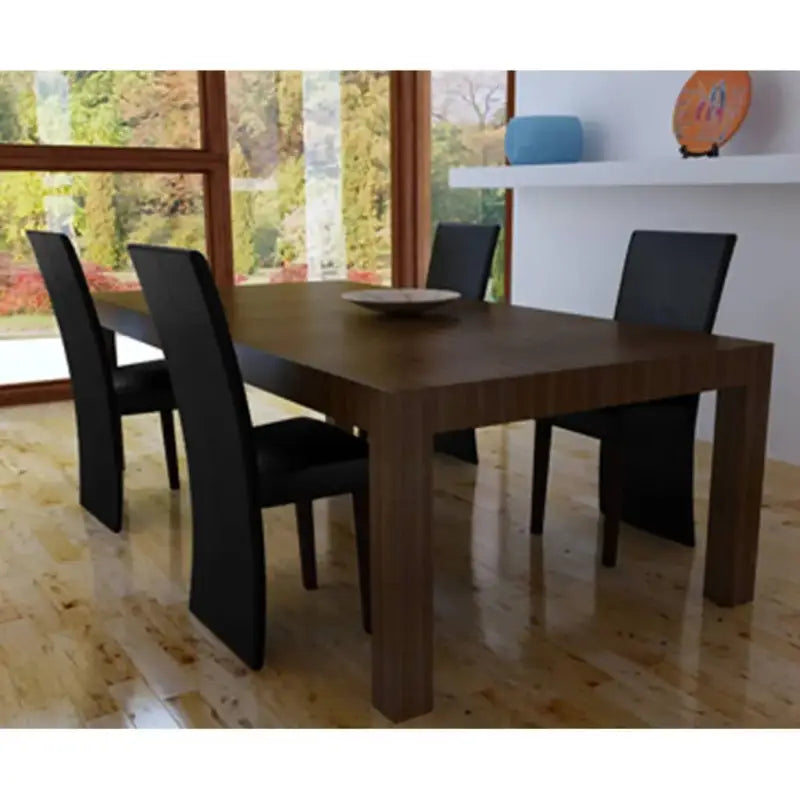 Elegante kunstlederen eetkamerstoelen met tijdloos design - Zwart / 4 - Eetkamerstoelen