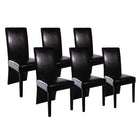 Elegante kunstlederen eetkamerstoelen met tijdloos design - Zwart / 6 - Eetkamerstoelen