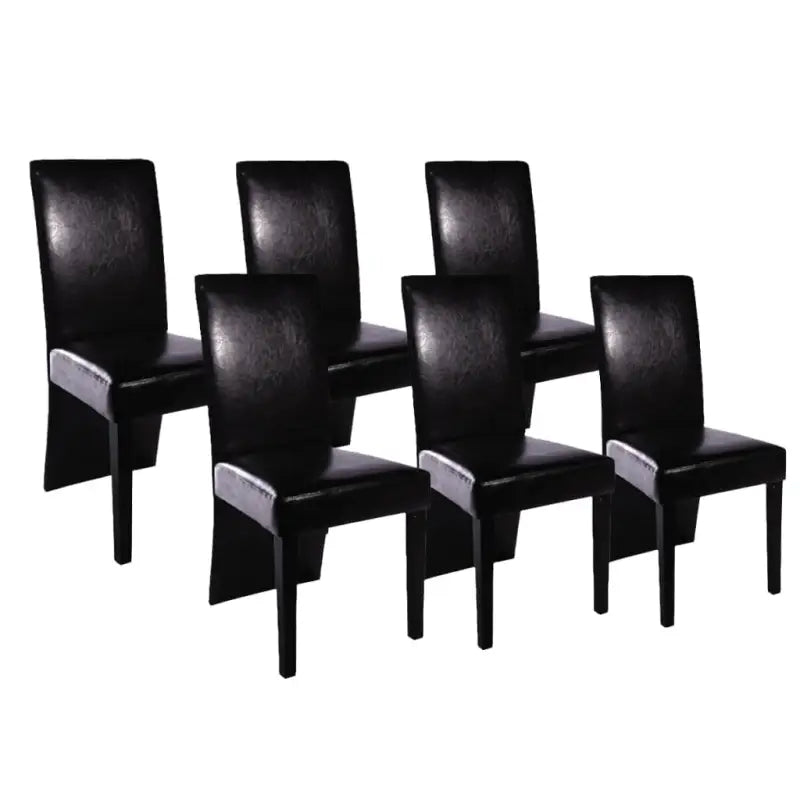 Elegante kunstlederen eetkamerstoelen met tijdloos design - Zwart / 6 - Eetkamerstoelen