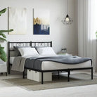 Elegante metalen bedframe met extra opbergruimte voor je slaapkamer - Zwart / 160 x 200 cm / met hoofdbord - Bedden &